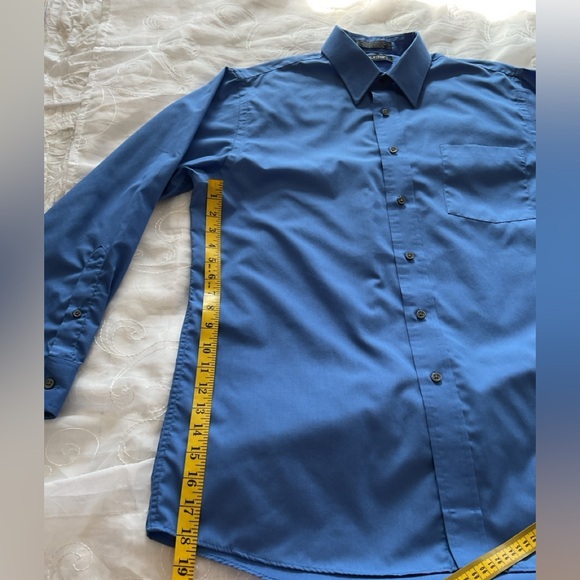Puritan Men’s Medium 15/15 1/2 Blue Button Down Dress Shirt - Picture 6 of 11